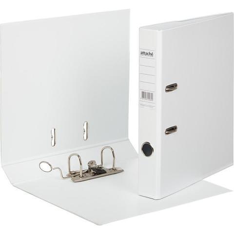 Папка-регистратор, А4, 50 мм, ПВХ/ПВХ, белый, Attache Selection Strong Line фото 1