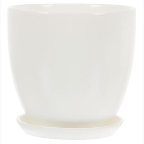 Горшок цветочный Колор Гейм, d-15 h-13.5 см, v-1,5 л, керамика, белый фото 1
