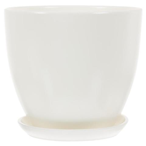 Горшок цветочный Колор Гейм, d-26 h-24см, v-8,5 л, керамика, белый фото 1