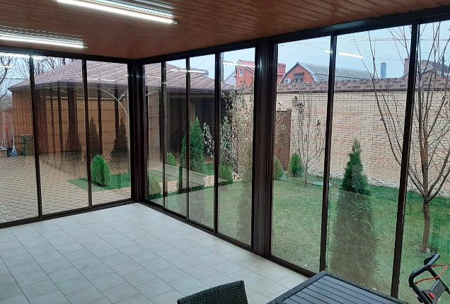 Aluminum glazing of veranda and winter gardens with  under key installation  Rostov region фото 1