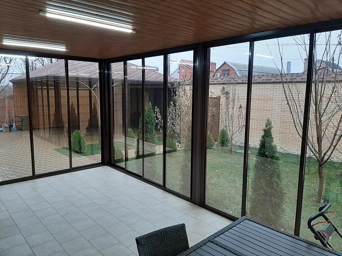 Алюминиевое остекление раздвижных порталов с установкой «под ключ» Ростовская область фото 2