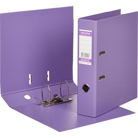 Папка-регистратор, А4, 70 мм, ПВХ/ПВХ, сиреневый, Attache Selection Strong Line фото 1