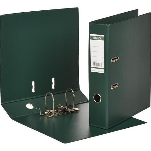 Папка-регистратор, А4, 70 мм, ПВХ/ПВХ, темно-зеленый, Attache Selection Strong Line фото 1