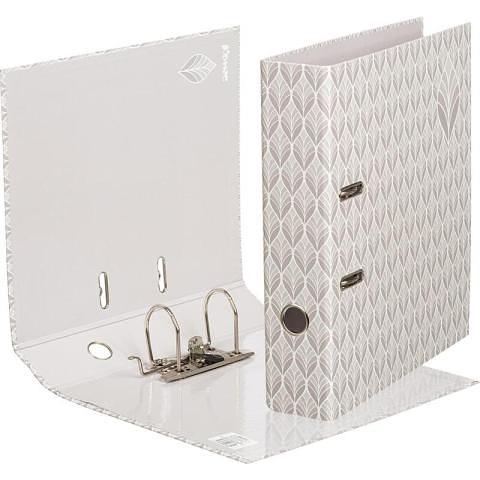 Папка-регистратор, А4, 75 мм, ламин.картон, белый, Комус Art Deco фото 1