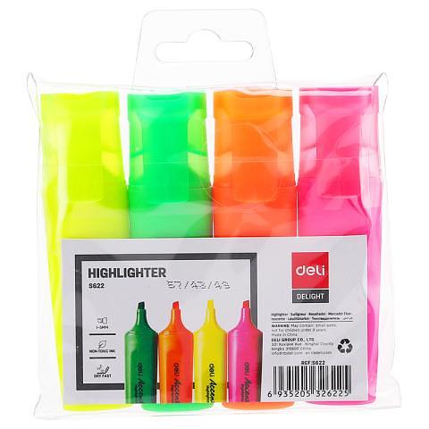 Набор маркеров текстовых, 1-5 мм, 4 цвета, Deli фото 1