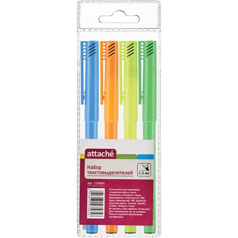 Набор маркеров текстовых, 1-3 мм, 4 цвета, Attache фото 1