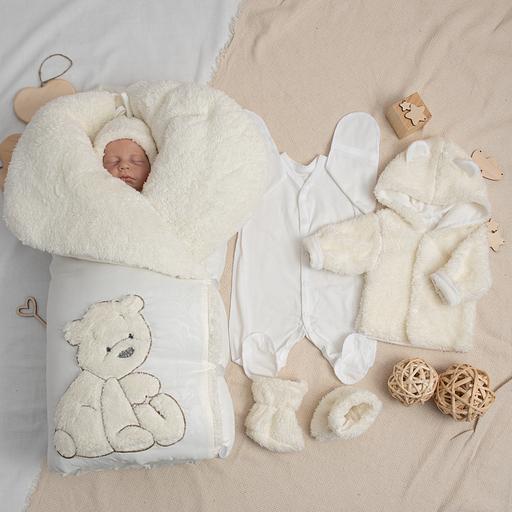 №343 Комплект на выписку «Baby Bear» молочный ОПТ фото 1