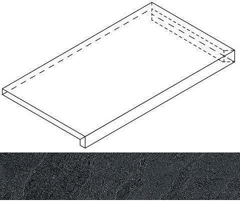 Ступень Italon Materia X2 угловая правая Titanio 33х60 фото 1