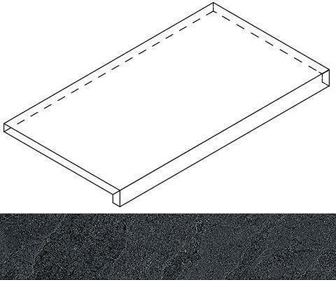 Ступень Italon Materia X2 угловая левая Titanio 33х60 фото 1