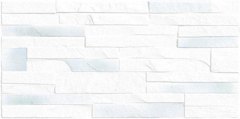 Плитка Alma Ceramica Mirt 249x500 белая рельефная фото 1