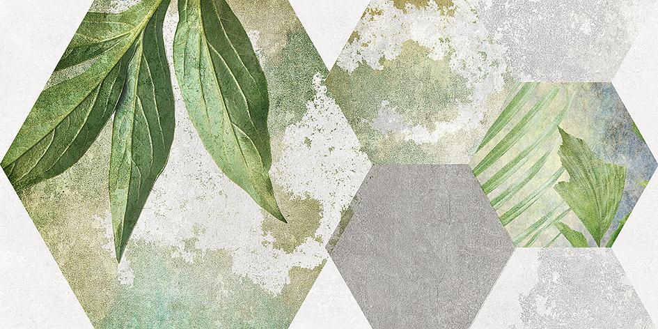 Плитка Laparet Focus зелёный ботаника 34090 25х50 фото 1