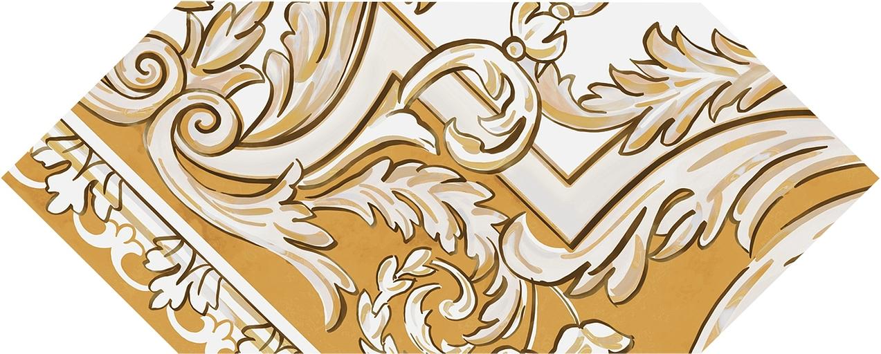 Декор Kerama Marazzi Алмаш 4 желтый глянцевый 140x340 фото 1