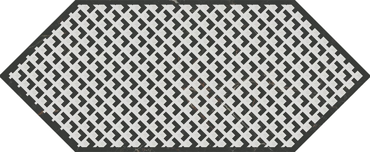 Декор Kerama Marazzi Келуш 3 черно-белый 140x340 фото 1