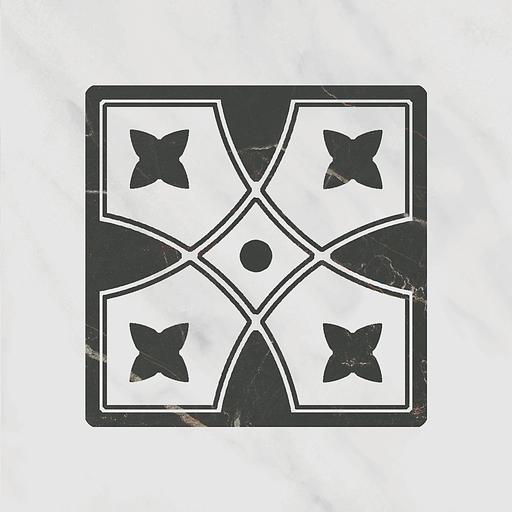 Декор Kerama Marazzi Келуш 1 грань черно-белый 98x98 фото 1