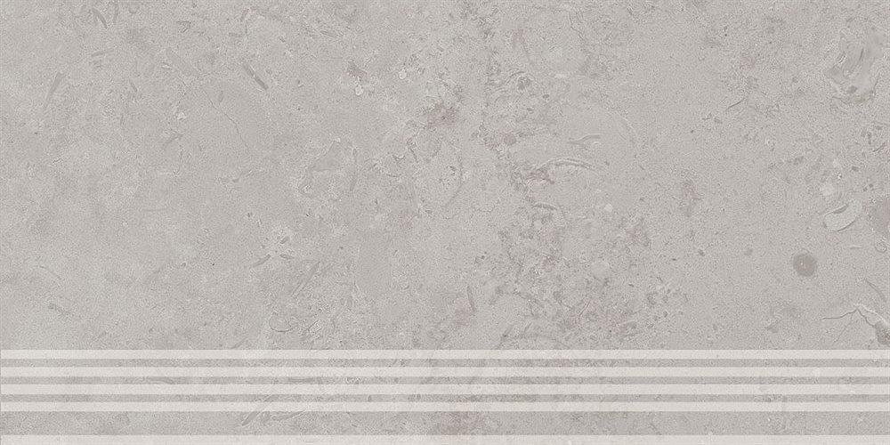 Ступень Kerama Marazzi Про Лаймстоун серый натуральный обрезной 300x600 фото 1