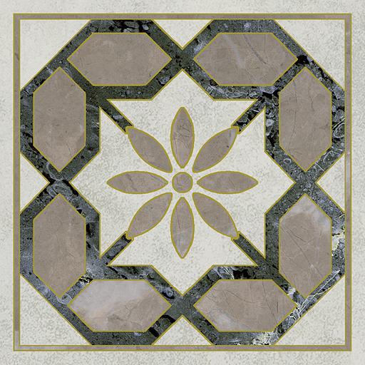 Декор Kerama Marazzi Серенада Вставка 1 лаппатированный обрезной 72x72 фото 1