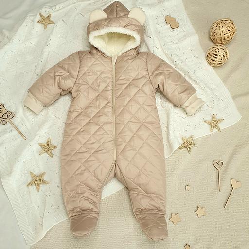 № 11-410 Комбинезон детский прогулочный "Еврозима", бежевый, ОПТ фото 1