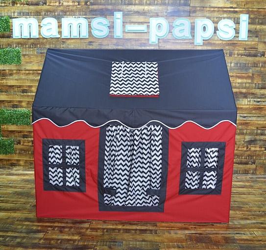 Игровой домик - графитовый и красный фото 3