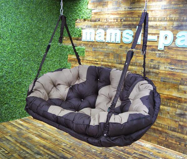 Подвесной диван «Комфорт» коричневый и бежевый фото 2