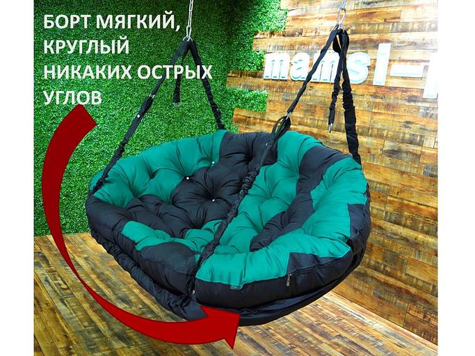 Подвесной диван «Комфорт» черный и изумрудный фото 5