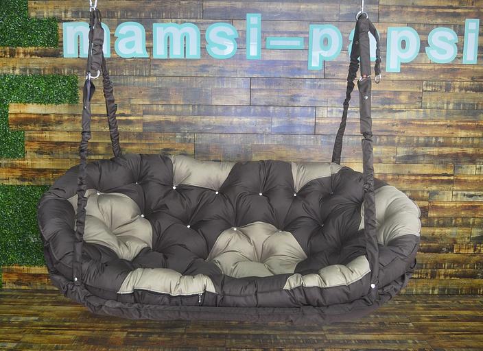 Подвесной диван «Ромбы» коричневый и бежевый фото 1