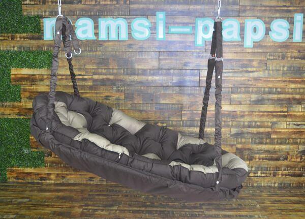 Подвесной диван «Ромбы» коричневый и бежевый фото 2