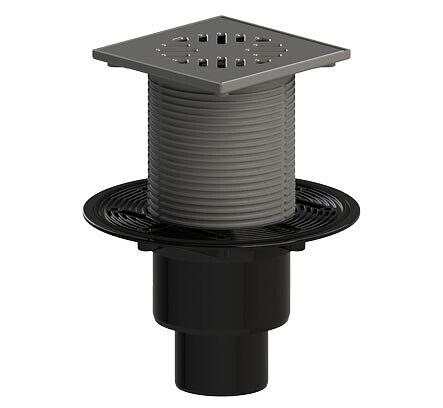 ТП-310Ms Трап вертикальный выпуск решетка нерж. сталь 150х150 /сухой механи фото 1