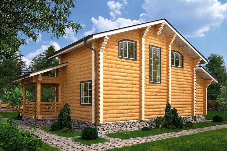 Проект дома из оцилиндрованного бревна «Акранес» фото 3