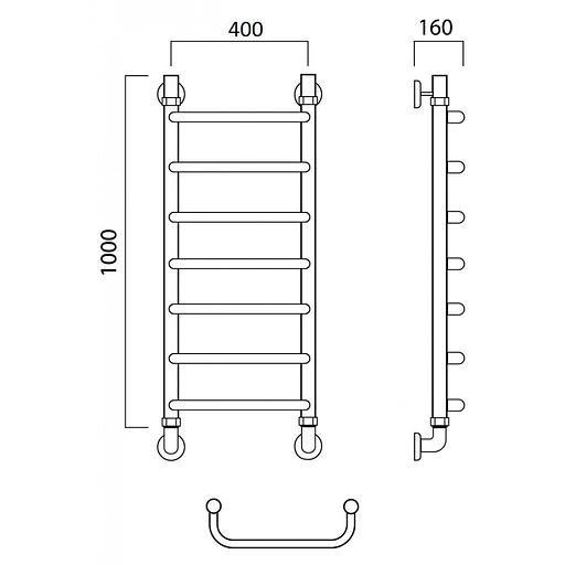 Полотенцесушитель водяной Роснерж Скоба L102000 100x40 фото 3