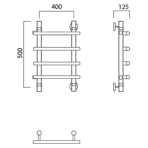 Полотенцесушитель водяной Роснерж Нео 1 L106001 50x40 с боковым подключением 320 фото 2