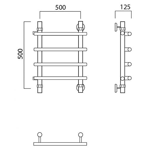 Полотенцесушитель водяной Роснерж Нео 1 L106001 50x50 с боковым подключением 320 фото 2