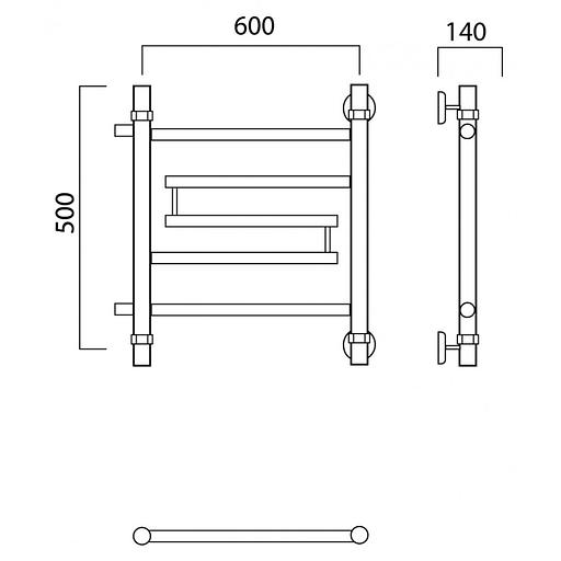 Полотенцесушитель водяной Роснерж Нео 2 L109001 50x60 с боковым подключением 320 фото 2
