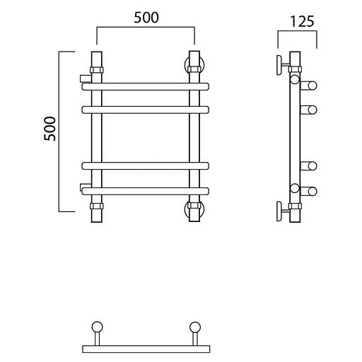 Полотенцесушитель водяной Роснерж Нео 1 L106011 50x50 с боковым подключением 400 групповой фото 2