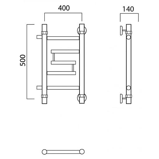 Полотенцесушитель водяной Роснерж Нео 2 L109001 50x40 с боковым подключением 400 фото 2