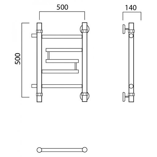 Полотенцесушитель водяной Роснерж Нео 2 L109001 50x50 с боковым подключением 400 фото 2