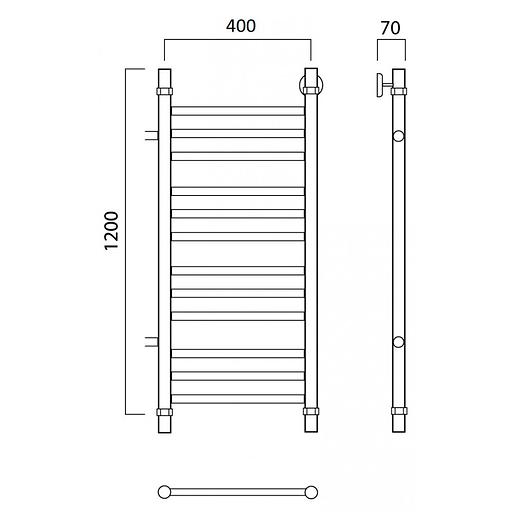 Полотенцесушитель водяной Роснерж Прямая L107011 120x40 с боковым подключением 700 групповой фото 2