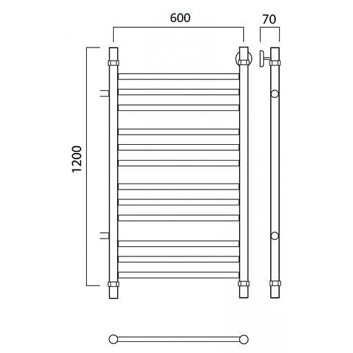 Полотенцесушитель водяной Роснерж Прямая L107011 120x60 с боковым подключением 700 групповой фото 2
