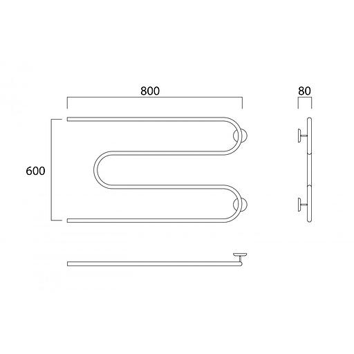 Полотенцесушитель водяной Роснерж М образный M101000 60x100 фото 6