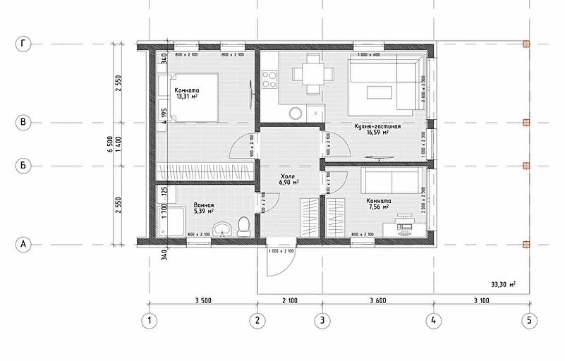 Строительство каркасного дома по проекту «Оля» фото 6