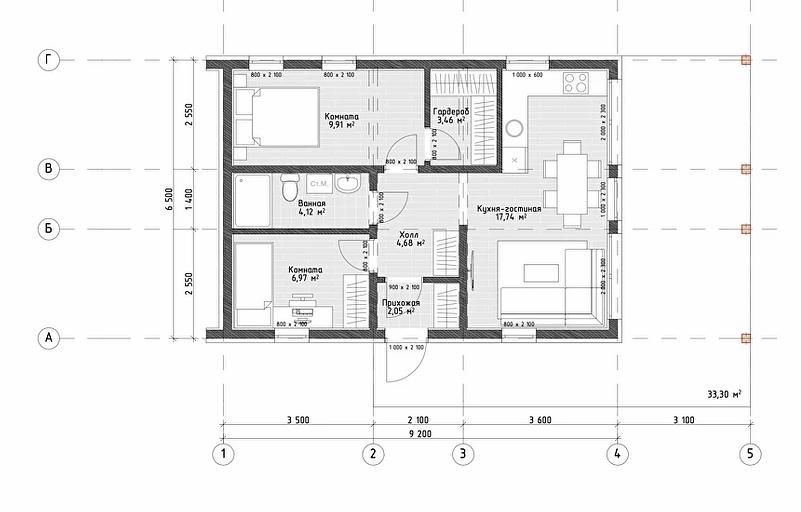 Строительство каркасного дома по проекту «Оля» фото 9