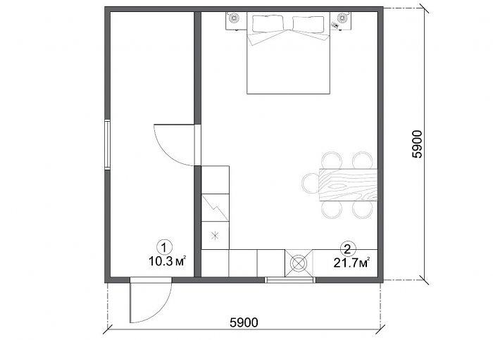 Проект каркасного дома «15587» под ключ фото 2