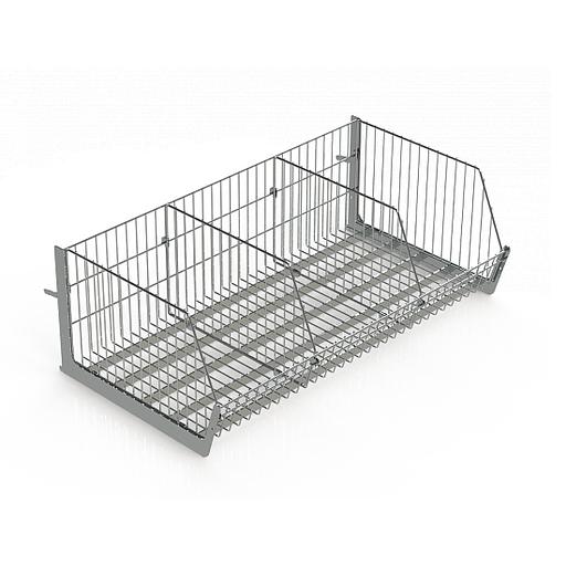 Корзина сетчатая навесная усиленная 1000х600 мм h 300 мм Цинк фото 1