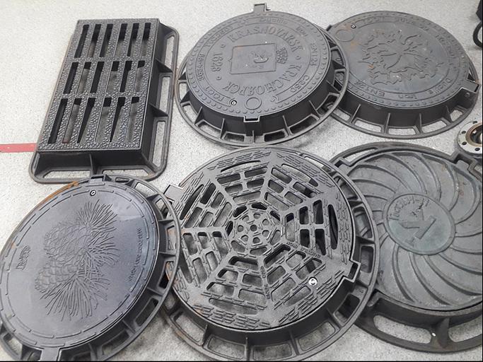 Люки ВЧШГ с шарниром и замком, дождеприёмники круглые, люки ПП фото 1