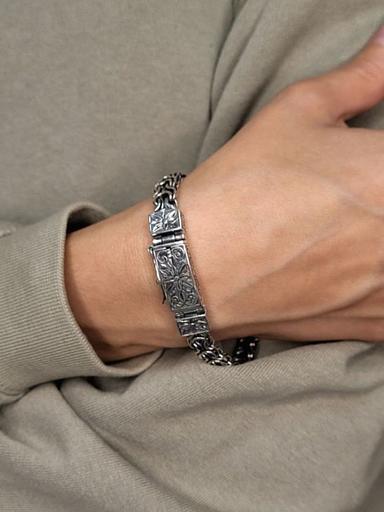 Оригинальный широкий мужской браслет серебро 925 фото 4