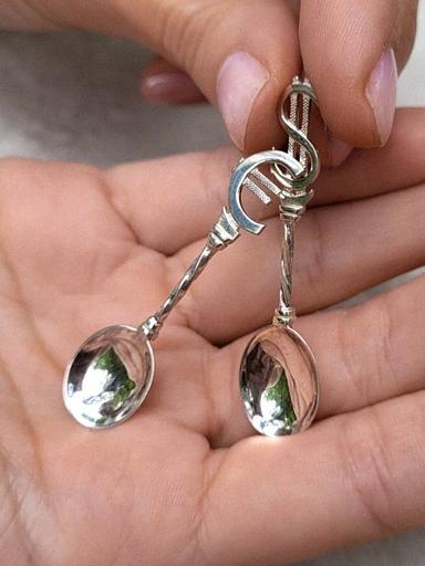 Подарок сувенир ложка загребушка «Евро» в кошелек серебро фото 4