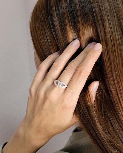 Серебряное кольцо с фианитами 925 фото 5