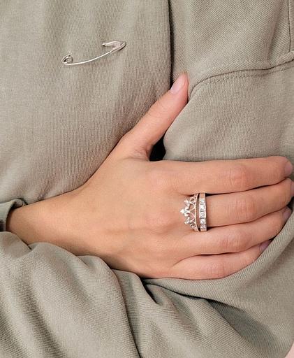 Серебряное женское кольцо в виде короны 925 фото 5