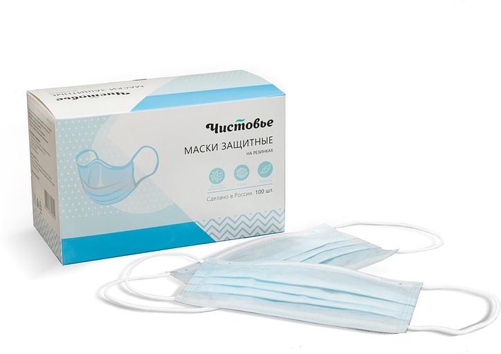 Маска медицинская 3-х слойная нестерильная опт фото 1