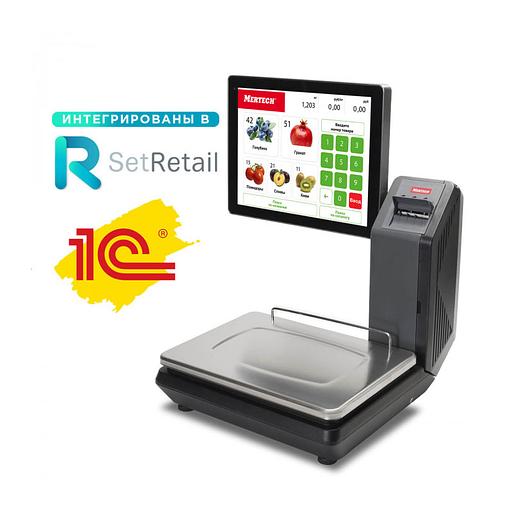 Весы с печатью этикеток Mertech M-ER 725 PM-32.5 (VISION-AI 15", USB, Ethernet, Wi-Fi) фото 1