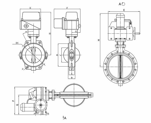 Затвор дисковый с электроприводом DN 125 фото 3
